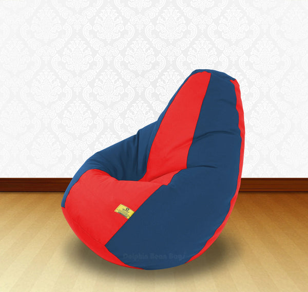 Bean Bag : XL Red/R.Blue-FABRIC-FILLED & WASHABLE (with Beans)