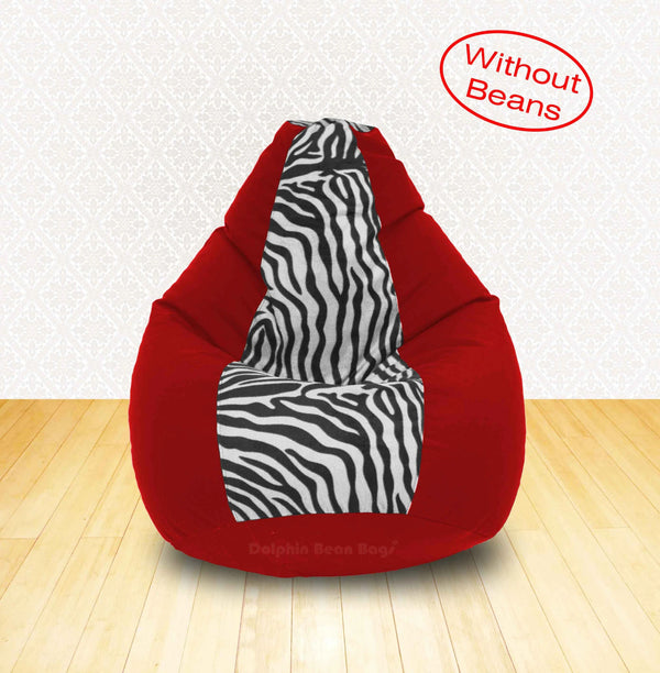 Bean Bag XL Red Zebra(Blk-White)-FABRIC-COVERS(without Beans)
