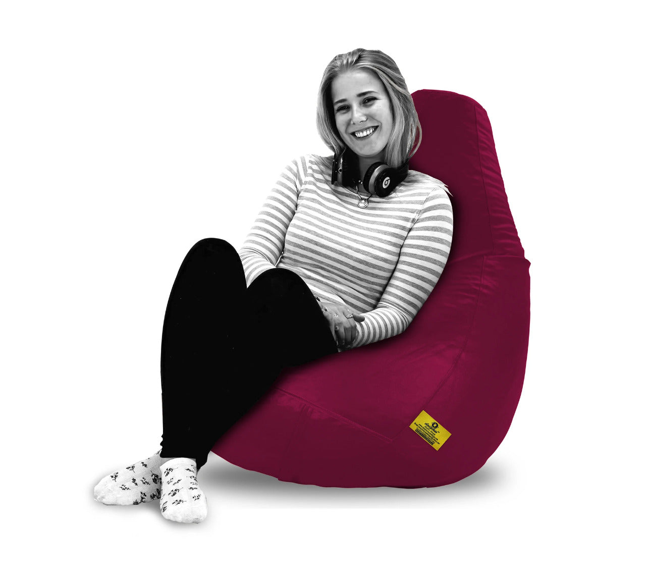 Bean Bag : XXL BEAN BAG-MAROON - Filled (With Beans)