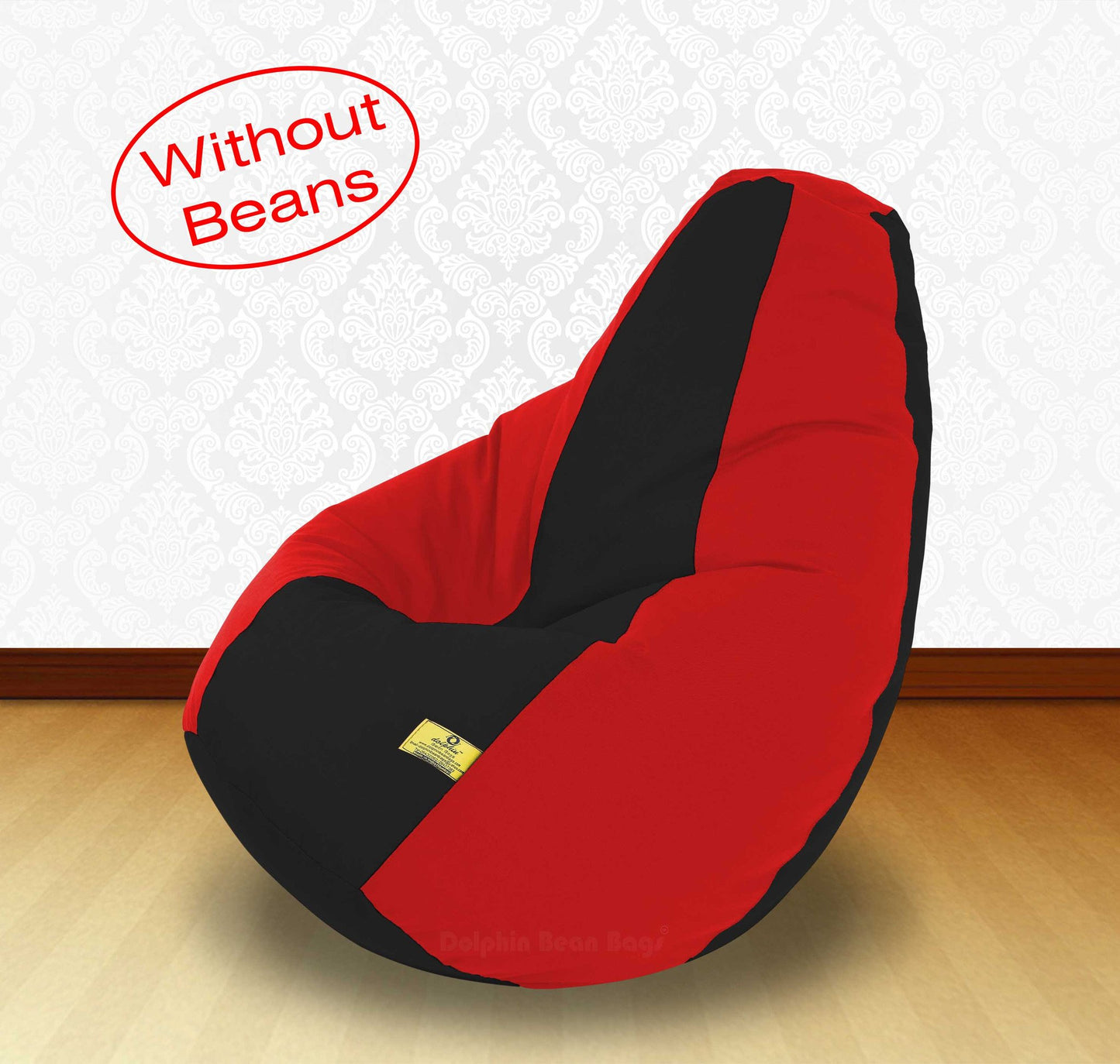 Bean Bag XXL BLACK RED-FABRIC-COVERS(WITHOUT BEANS)