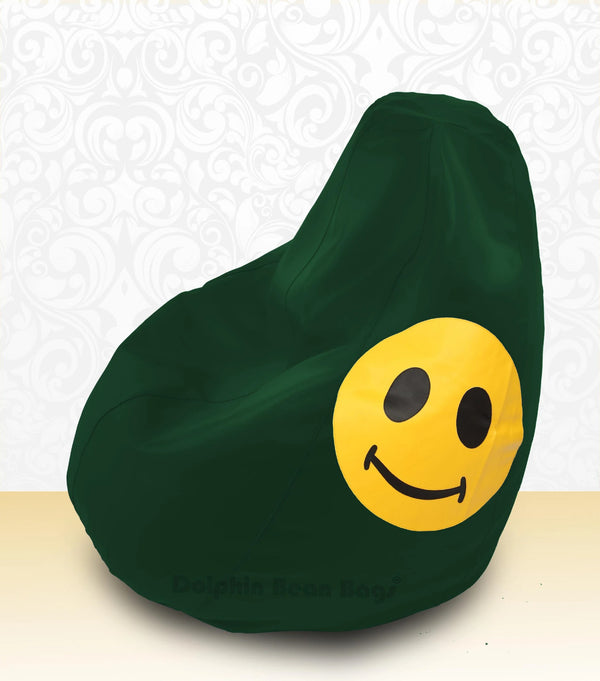 Bean Bag : XXL Bean Bag B.Green-Smiley-FILLED (with Beans)