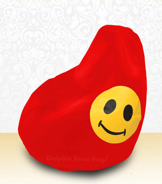 Bean Bag  2XL Bean Bag Red-Smiley-FILLED (with Beans)