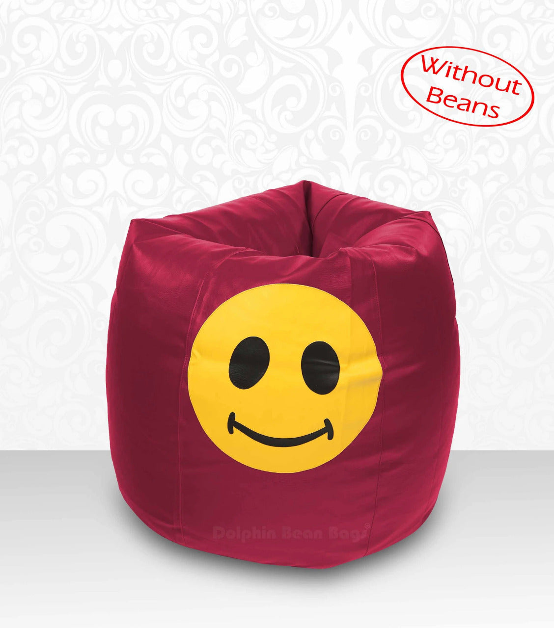 Bean Bag : XL Bean Bag Maroon Smiley Cover (Without Beans)