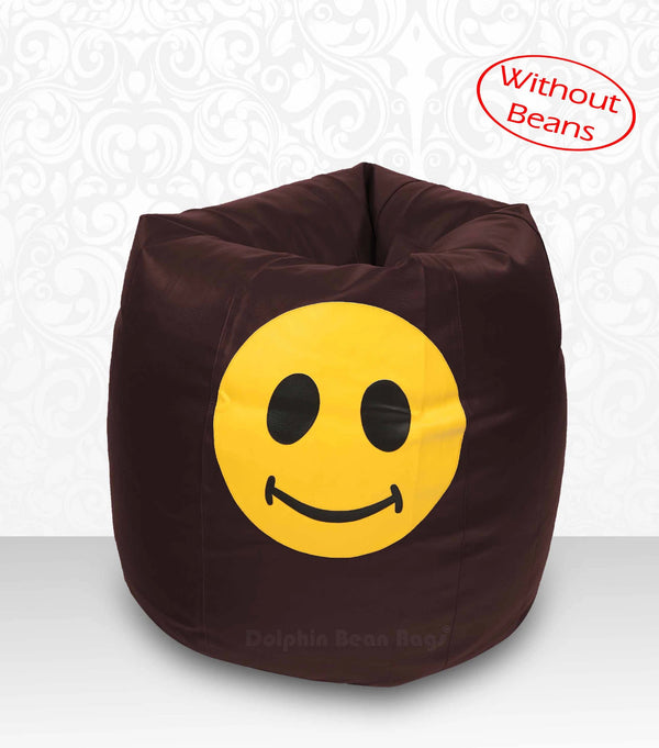 Bean Bag: XXL Bean Bag Brown-Smiley-Cover (Without Beans)