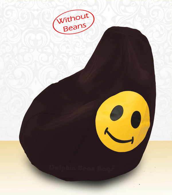 Bean Bag: XXL Bean Bag Brown-Smiley-Cover (Without Beans)