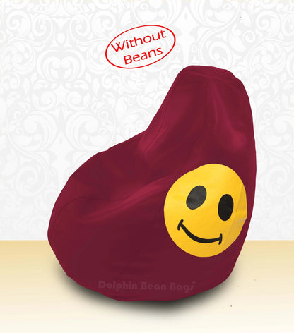 Bean Bag : XL Bean Bag Maroon Smiley Cover (Without Beans)