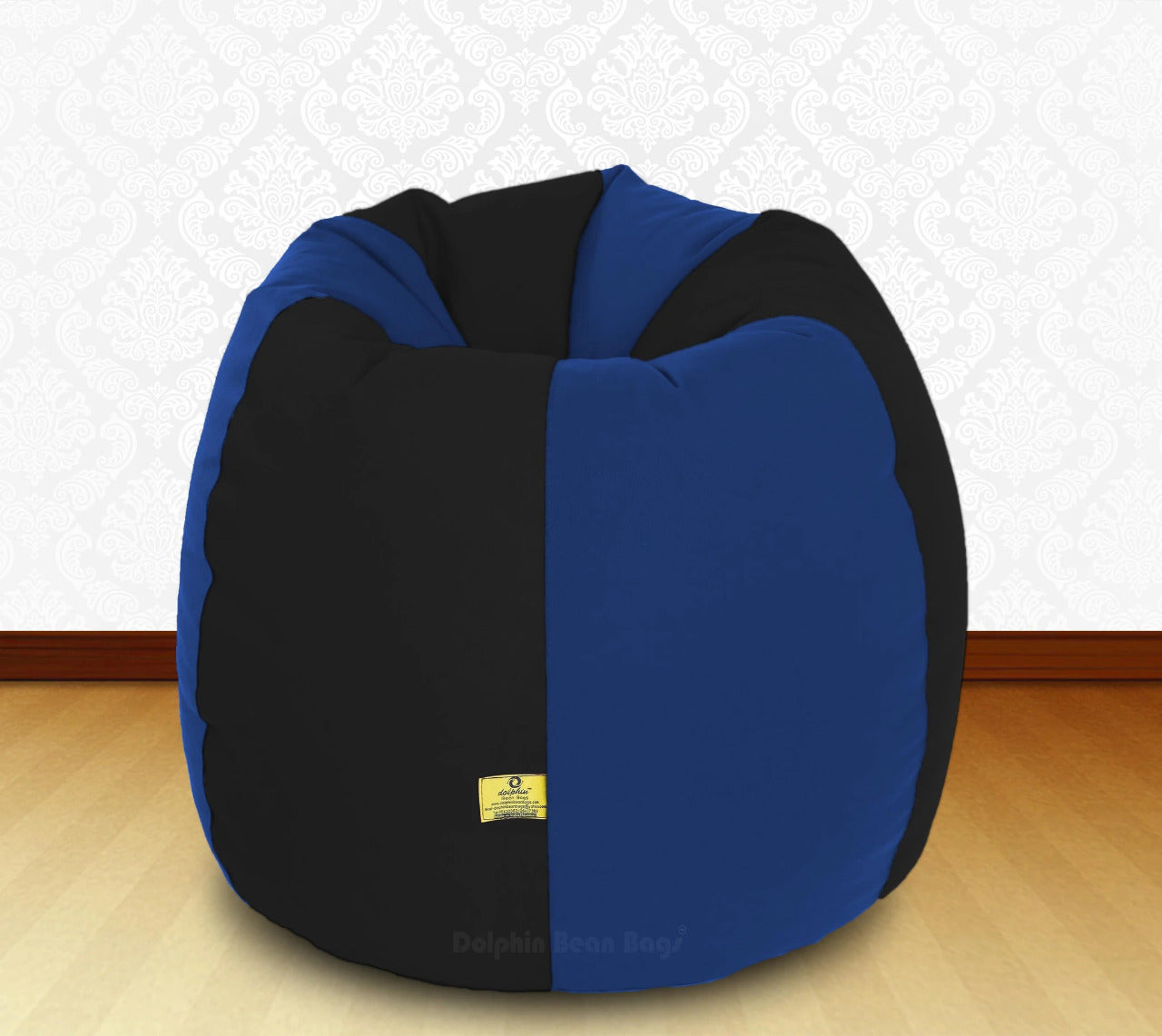 Bean Bag : XXL Black/R.Blue-FABRIC-FILLED & WASHABLE (with Beans)