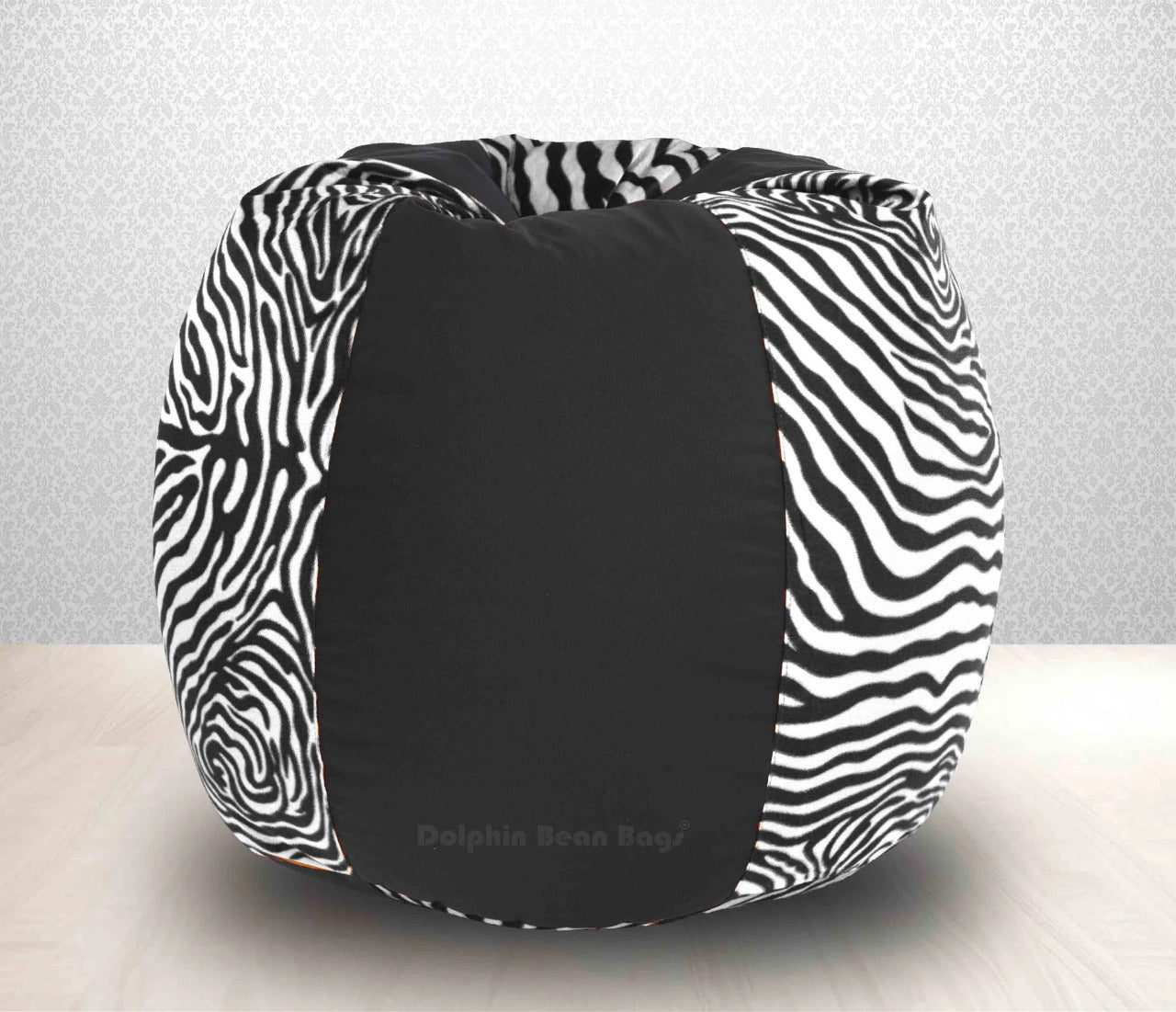 Bean Bag 2XLBlack Zebra(Blk-White)-FABRIC-COVERS(without Beans)-1