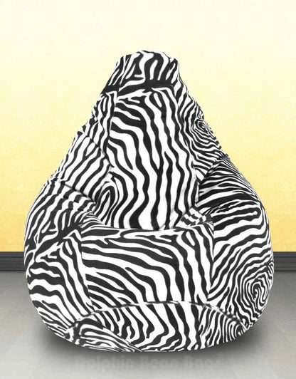 Bean Bag : XXL Blk-White ZEBRA-FABRIC-FILLED(with Beans)