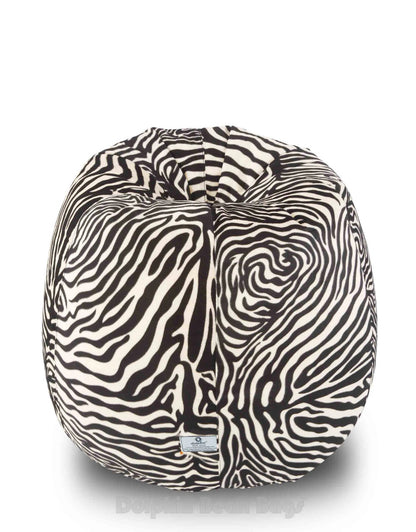 Bean Bag : XXL Blk-White ZEBRA-FABRIC-FILLED(with Beans)