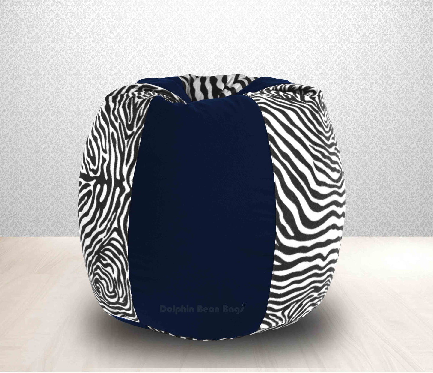 Bean Bag XXL N.BLUE ZEBRA(BLK-WHITE)-FABRIC-COVERS(WITHOUT BEANS)