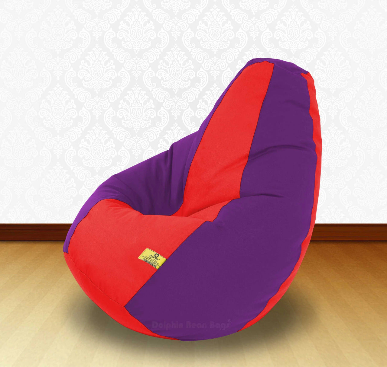 Bean Bag : XXL Red/Purple-FABRIC-FILLED & WASHABLE (with Beans)