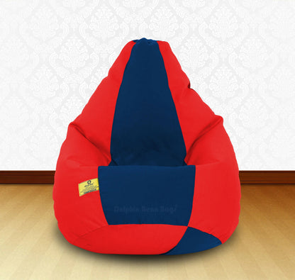 Bean Bag : XXL Red/R.Blue-FABRIC-FILLED & WASHABLE (with Beans)