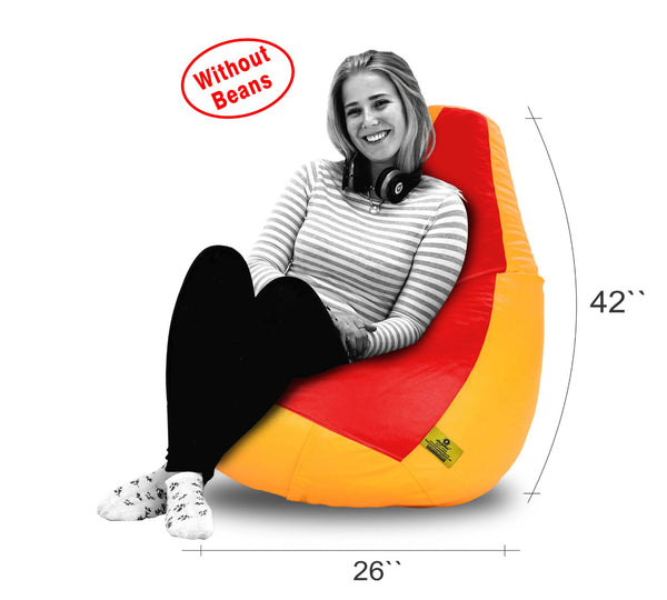 Bean Bag: XXL Red & Yellow Bean Bag Cover (Without Beans)
