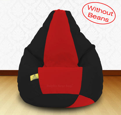 Bean Bag : XXXL Black/Red-FABRIC-COVERS