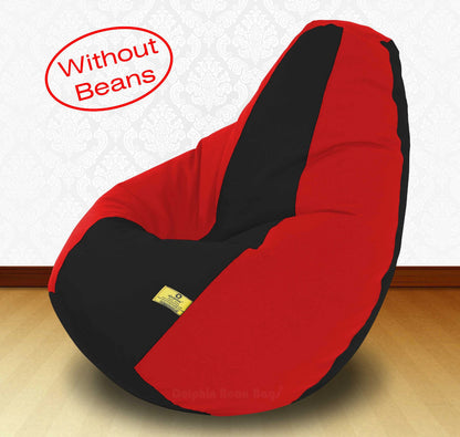 Bean Bag : XXXL Black/Red-FABRIC-COVERS