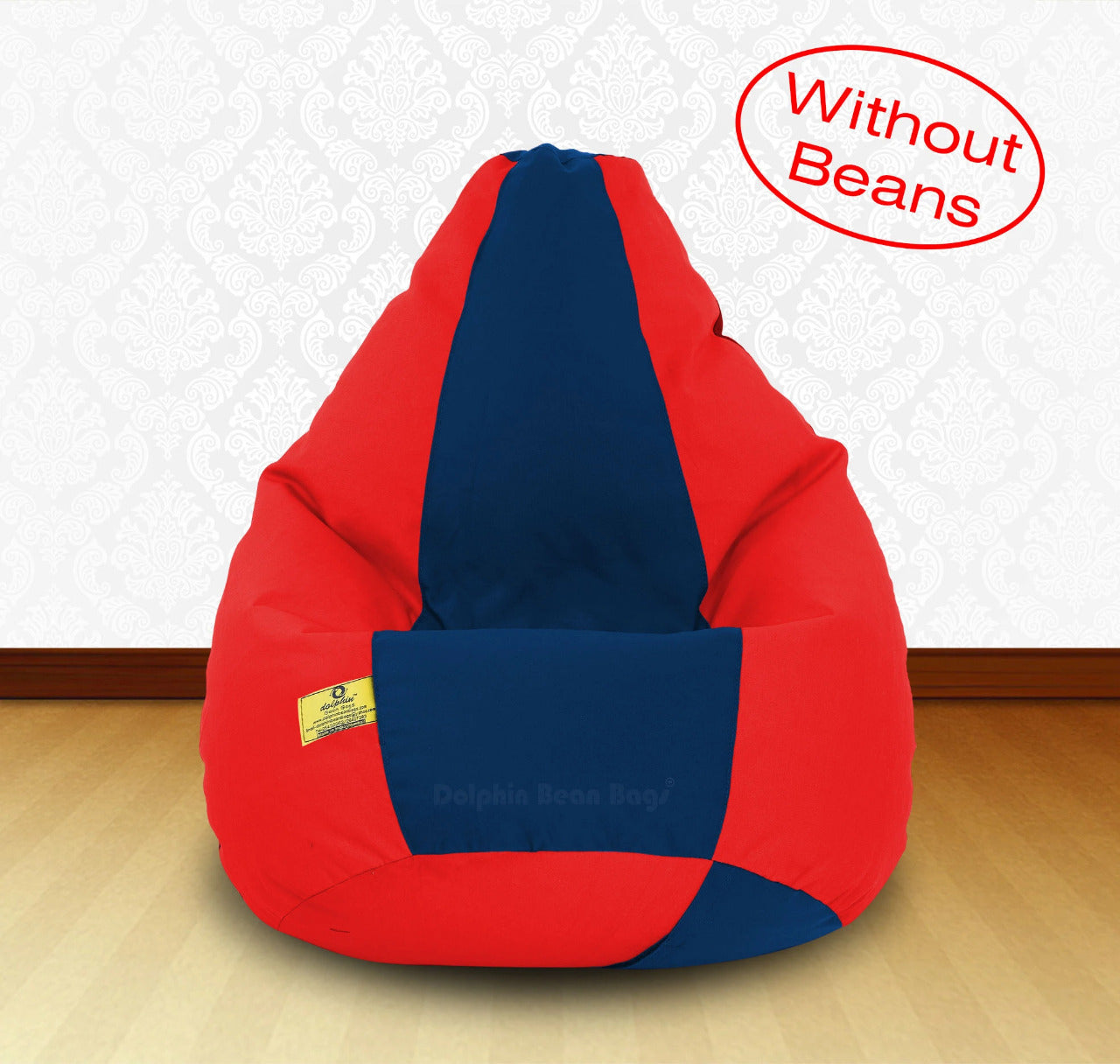 Bean Bag: XXXL Red/R.Blue-FABRIC-COVERS without Beans