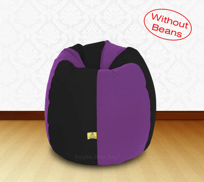 Bean Bag : XL Black/Purple-FABRIC-COVERS(without Beans)