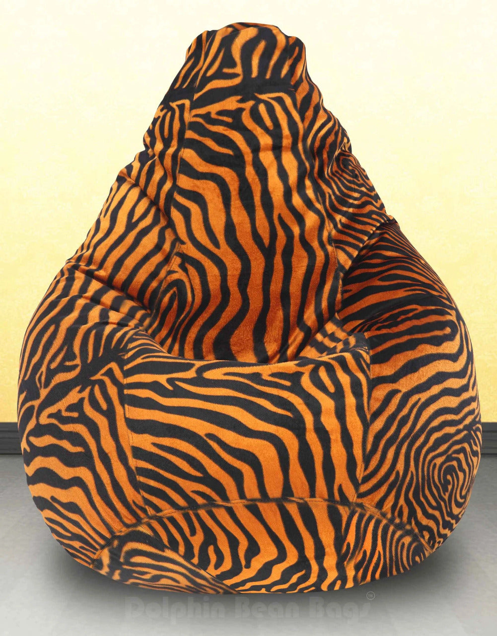 Bean Bag : XXXL Golden Zebra-FABRIC-FILLED & WASHABLE (with Beans)