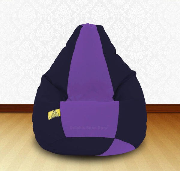 Bean Bag : XXXL N.Blue/Purple-FABRIC-FILLED & WASHABLE (with Beans)
