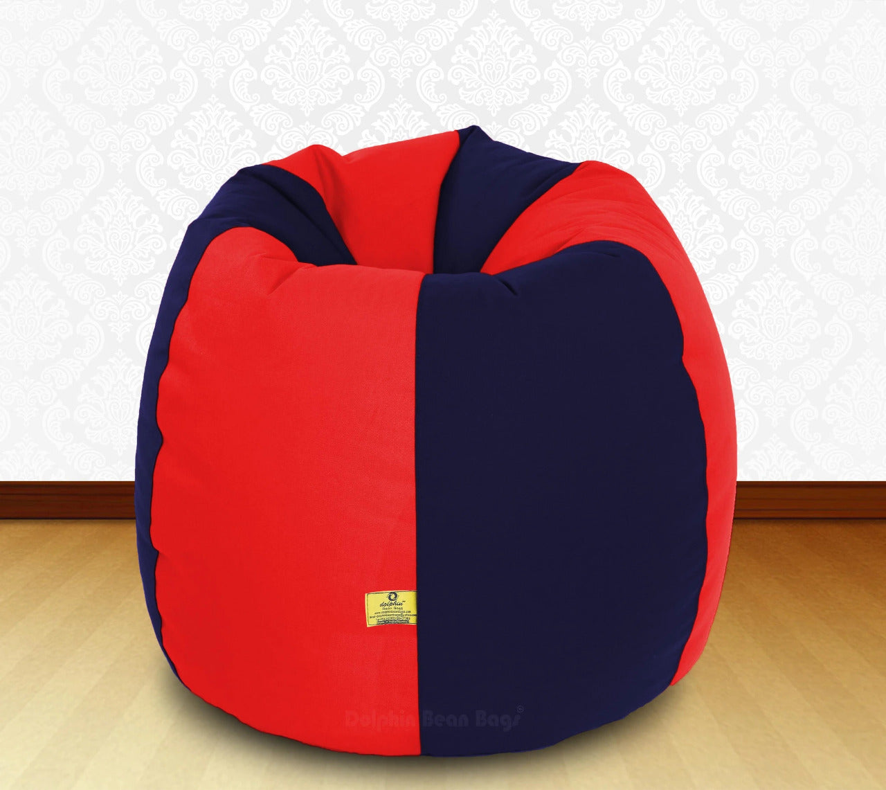 Bean Bag : XXXL Red/N.Blue-FABRIC-FILLED & WASHABLE (with Beans)
