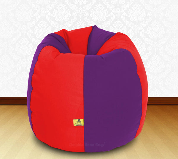 Bean Bag : XXXL Red/Purple-FABRIC-FILLED & WASHABLE (with Beans)