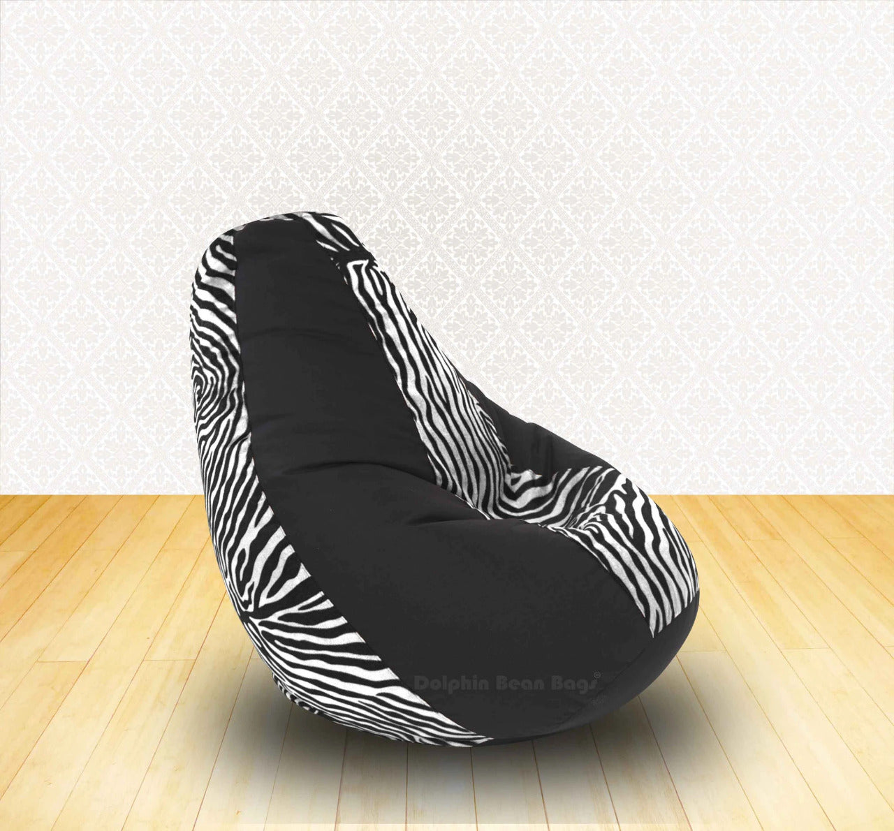 Bean bag : XL Black Zebra(Blk-White)-FABRIC-COVERS(without Beans)