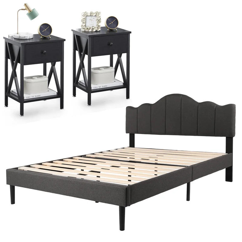 Bedroom Set: 3 Piece Bedroom Set With Nightstand Set