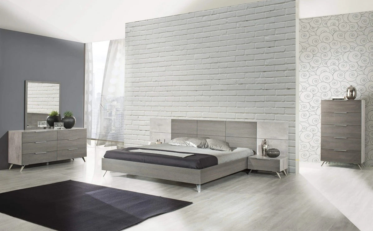 Bedroom Set Faux Concrete & Grey Bedroom Set