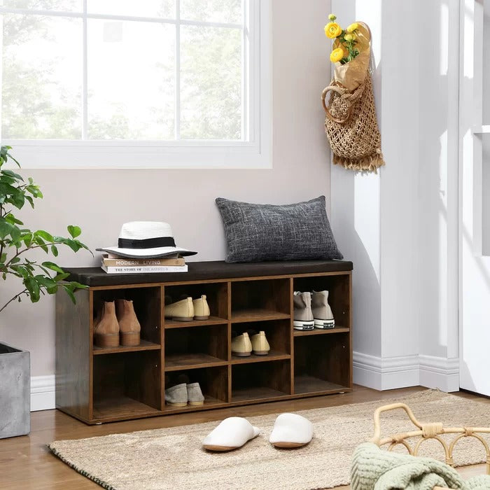 Benches: 10 Pair Shoe Rack With Seat, Storage Bench