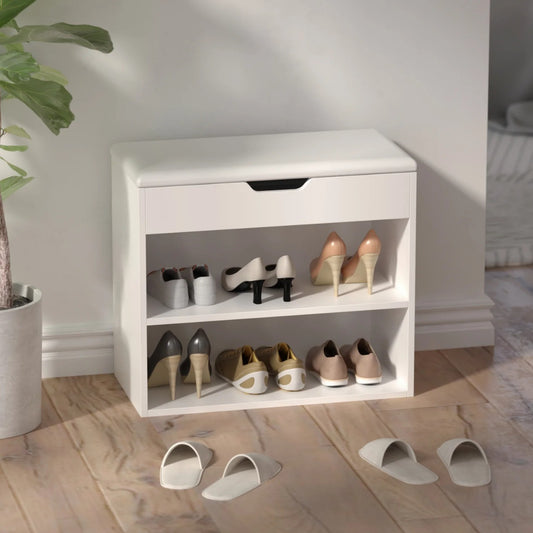 Benches: 12 Pair Shoe Rack With Seat, Storage Bench