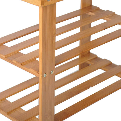 Benches: 2-Tier Bamboo Shoe Bench Rack