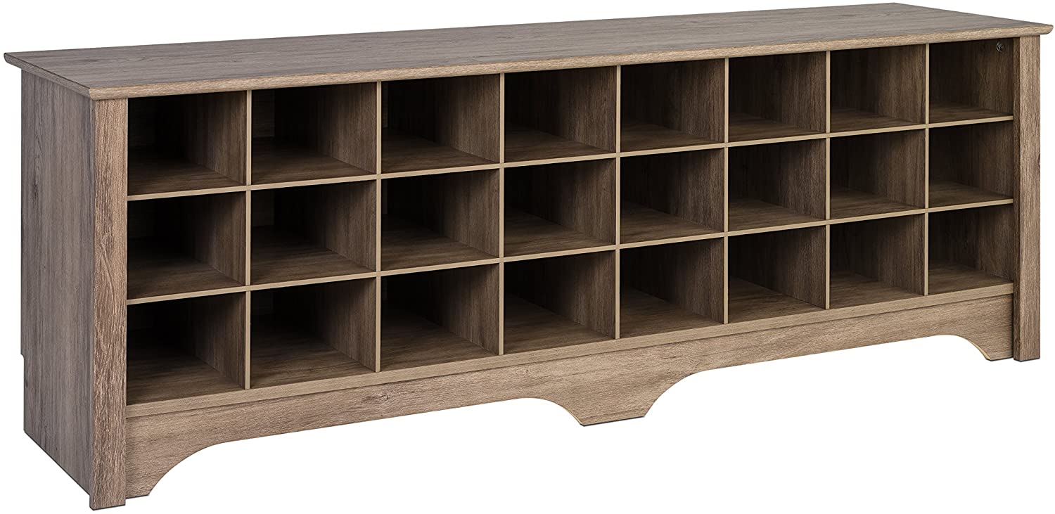 Benches : 24 Pair Shoe Storage Cubby Bench