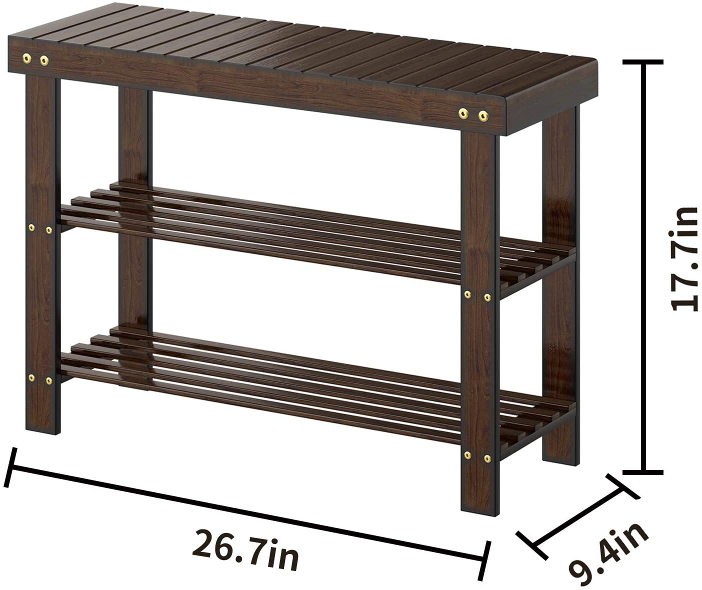 Benches: 3-Tier Bamboo Shoe Rack Bench