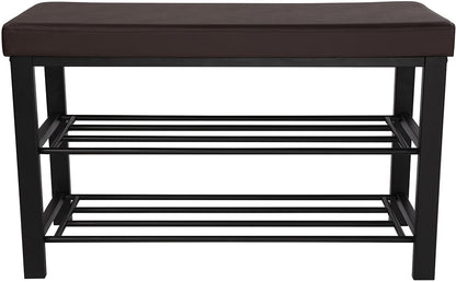 Benches: 3-Tier Shoe Rack with Storage Organizer with Foam Padded Seat