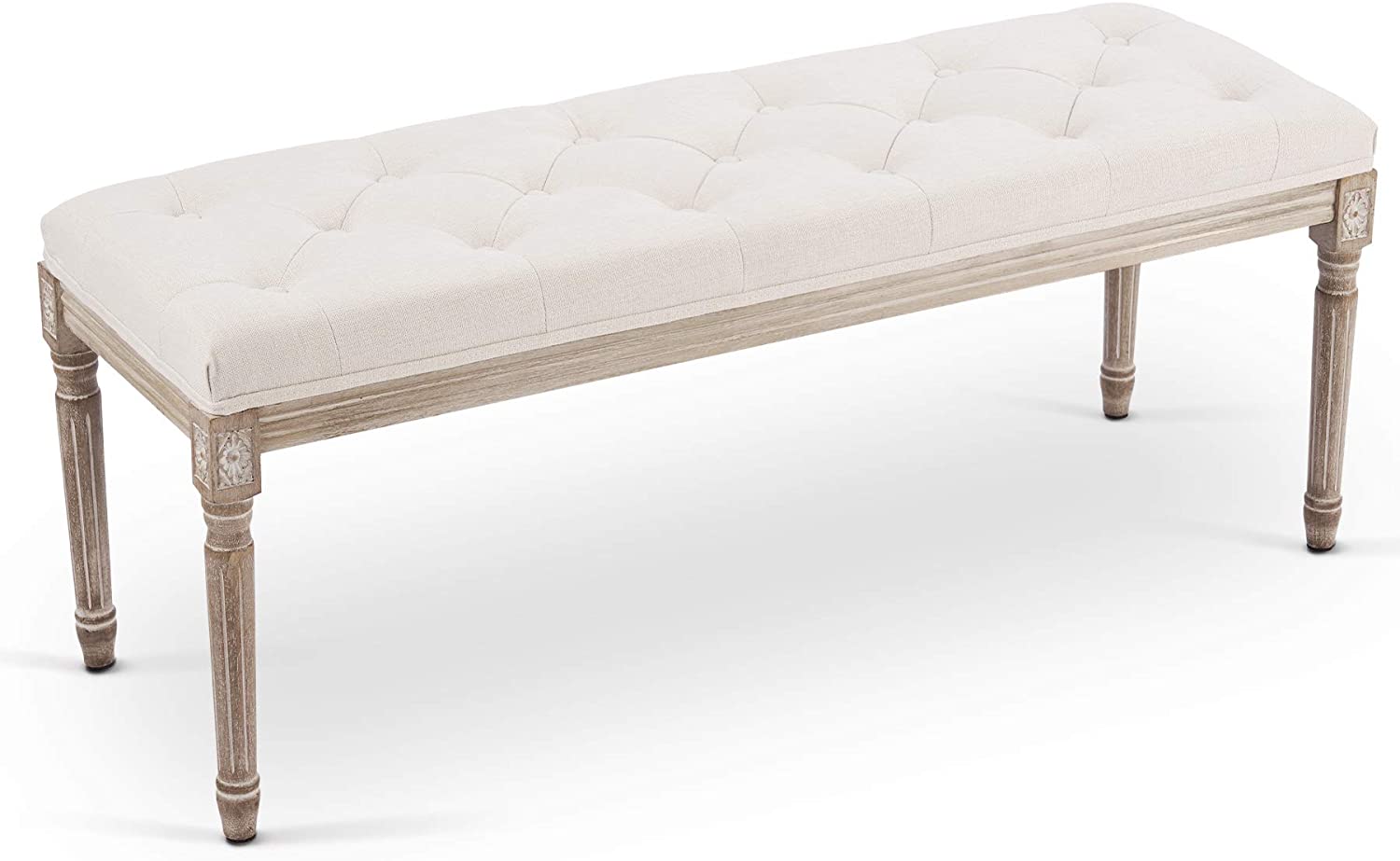 Benches : Extra-Long French Vintage Bench with Padded Seat