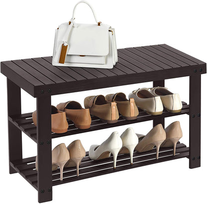 Benches : Shoe Rack Bench,3-Tier Bamboo Shoe Organizer,Storage Shelf Holds