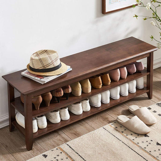 Benches : Storage Bench Wooden Shoe Bench Simple Style Wood