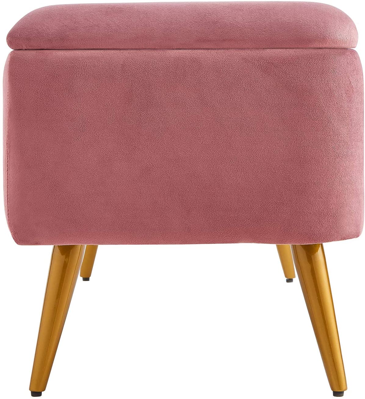 Benches: Velvet Storage Bench with Golden Powder Coating Legs