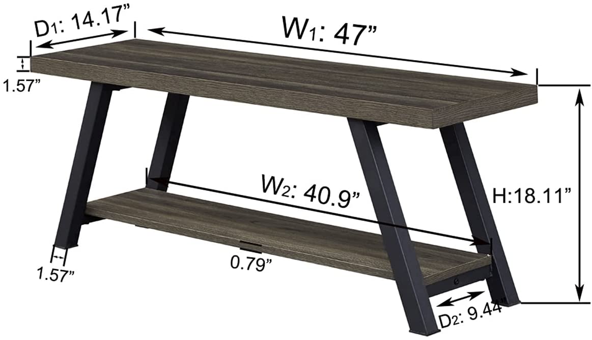 Benches: Wood and Metal Storage Bench 