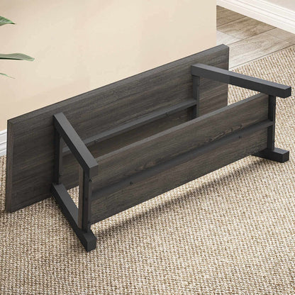 Benches: Wood and Metal Storage Bench 