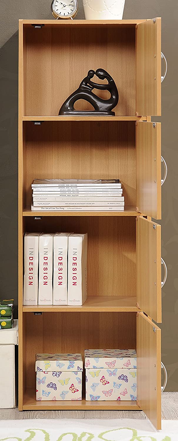 Bookshelf: 4-Shelf Bookcase Cabinet
