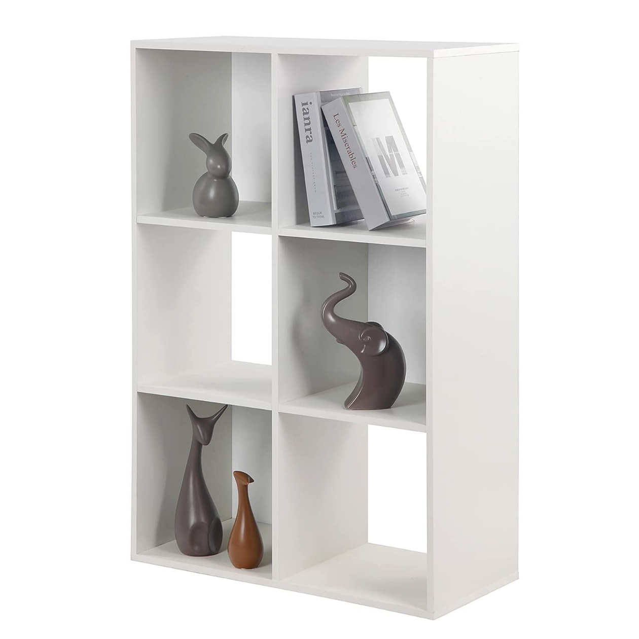 Bookshelf 6 Tier Wooden Storage Cubes, Closet Cabinet Bookcase