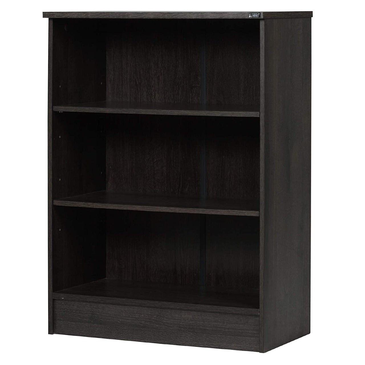 Bookshelf Black Wide 3-Shelf Bookcase