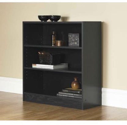 Bookshelf: Black Wide 3-Shelf Bookcase