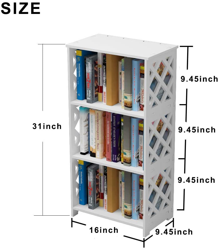 Bookshelf: White 3 Tier Kids Small Bookshelf