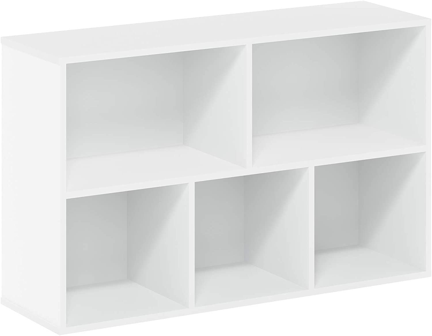 Bookshelf: White 5-Cube Open Shelf