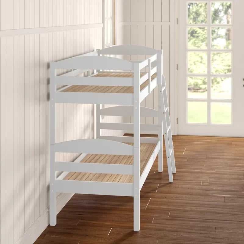 Bunk Bed: White Wooden Bunk Bed