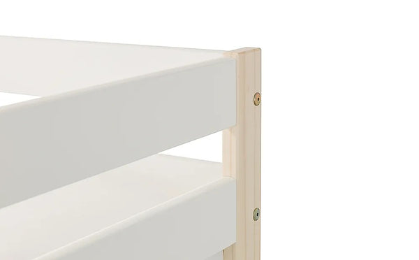 Bunk Bed: White & Pine Single Bunk Bed 