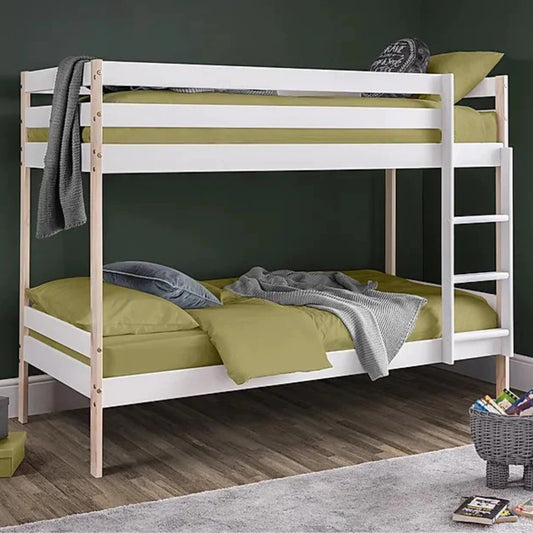 Bunk Bed White & Pine Single Bunk Bed